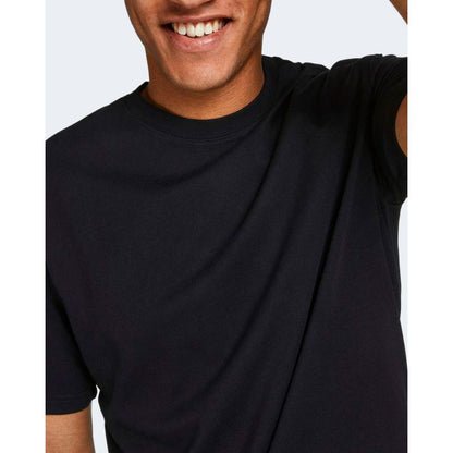 Jack Jones Black Cotton T-Shirt