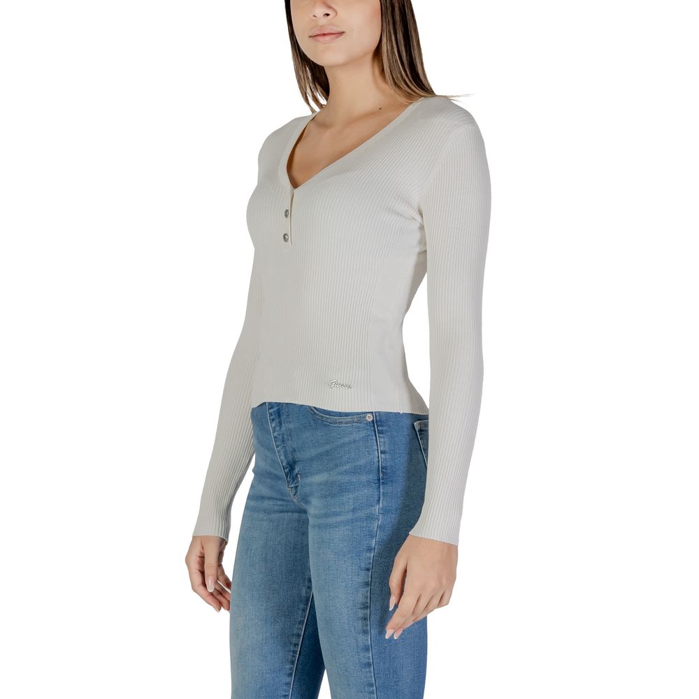 Guess Cream Viscose Tops & T-Shirt