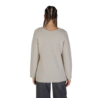 Vila Clothes Beige Acrylic Sweater