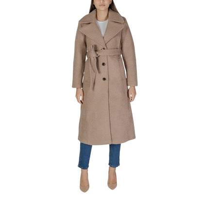 Vila Clothes Beige Polyester Jackets & Coat