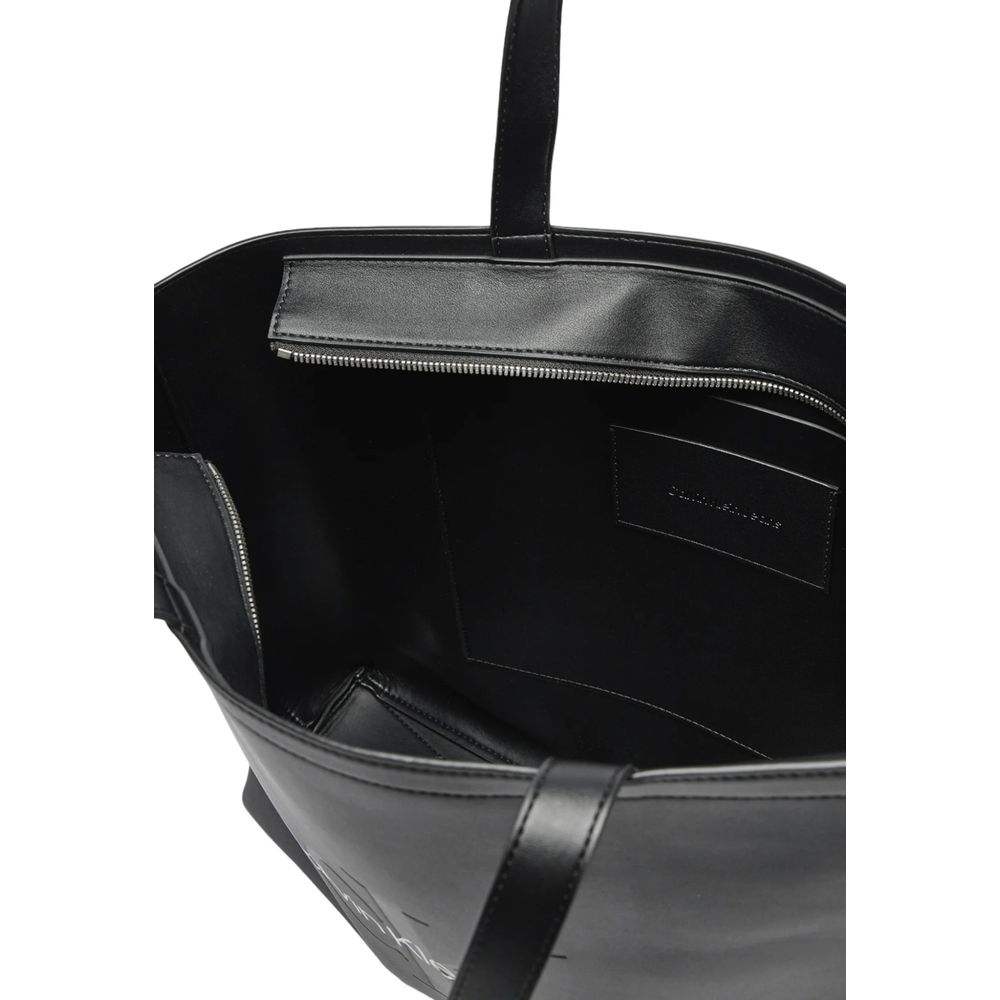 Calvin Klein Jeans Black And White Polyethylene Handbag