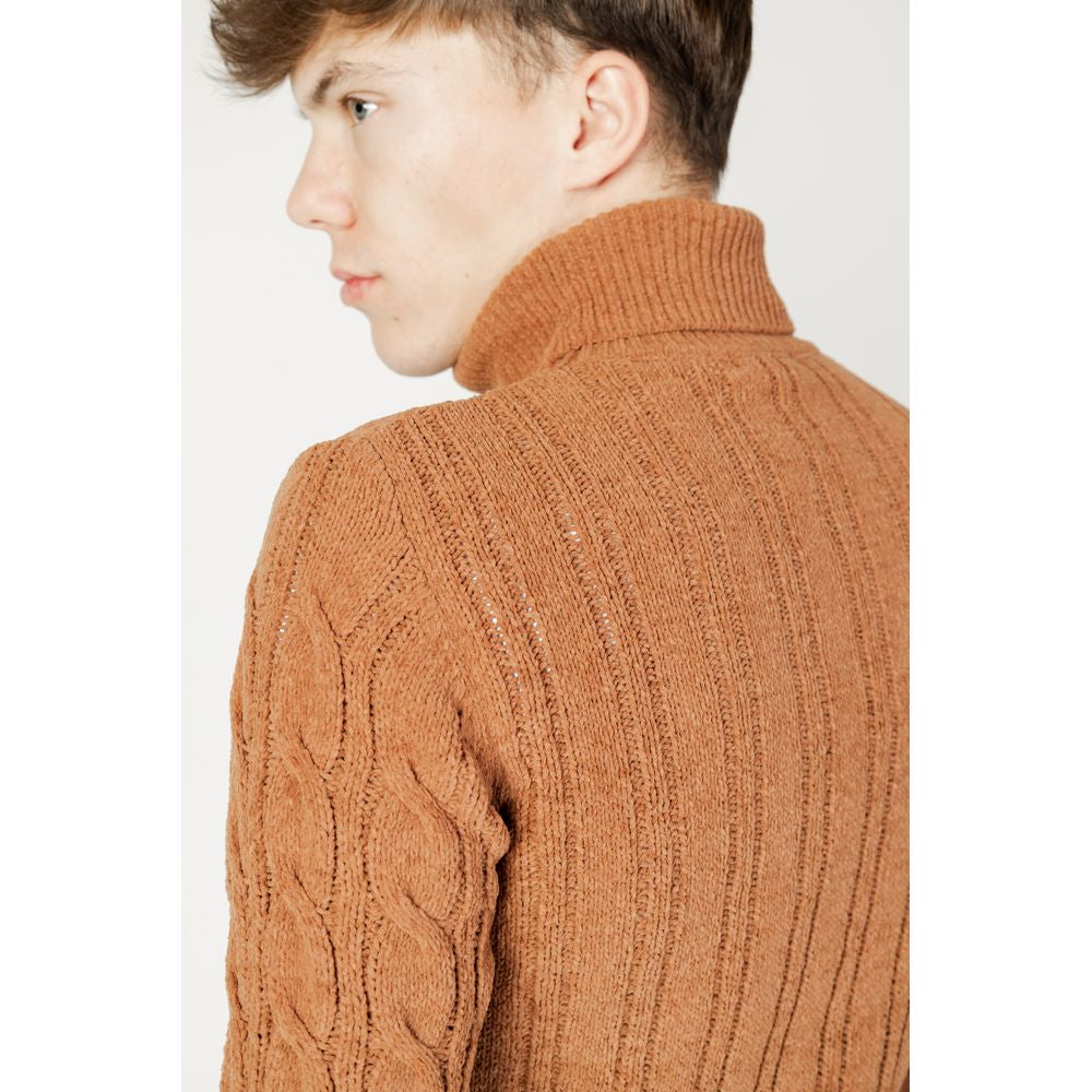 Gianni Lupo Brown Synthetic Material Sweater