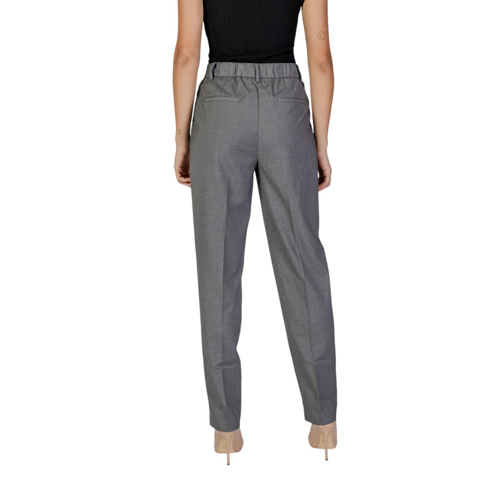 Vila Clothes Gray Polyester Jeans & Pant