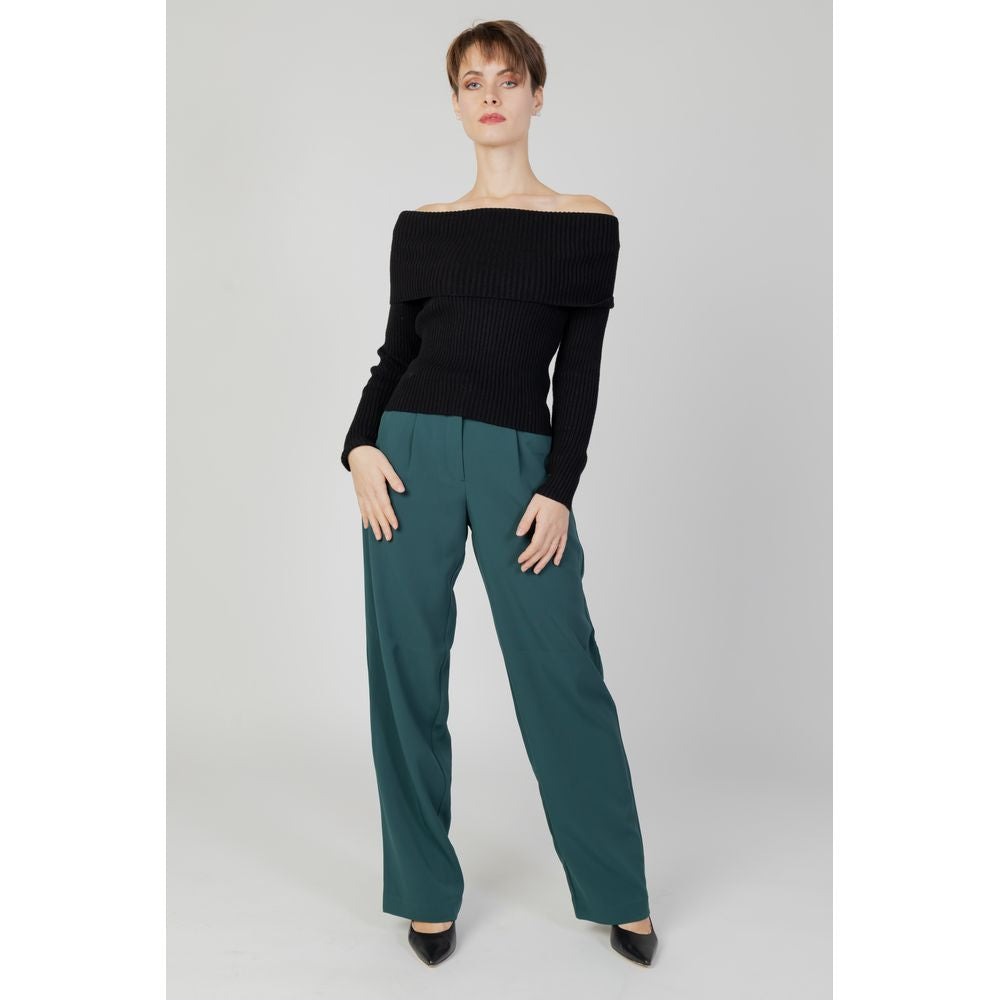 Vila Clothes Green Recycled Polyester Jeans & Pant