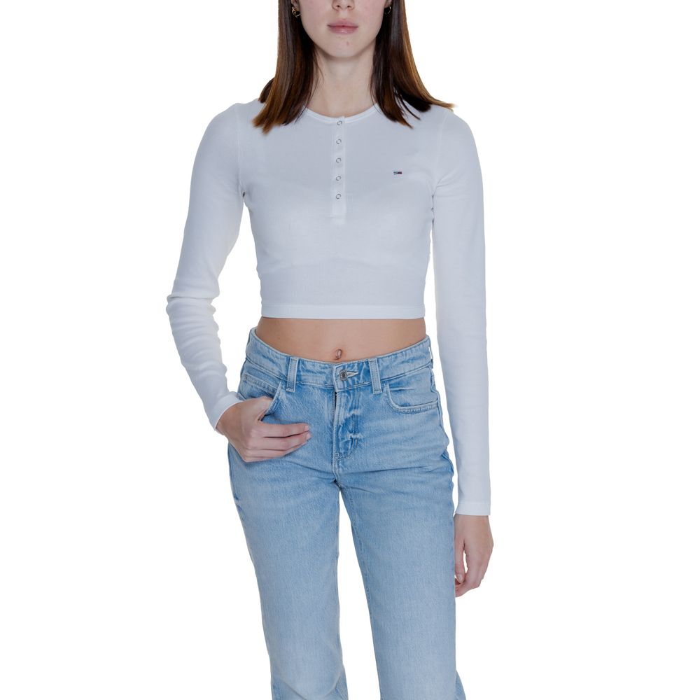 Tommy Hilfiger Jeans White Cotton Tops & T-Shirt