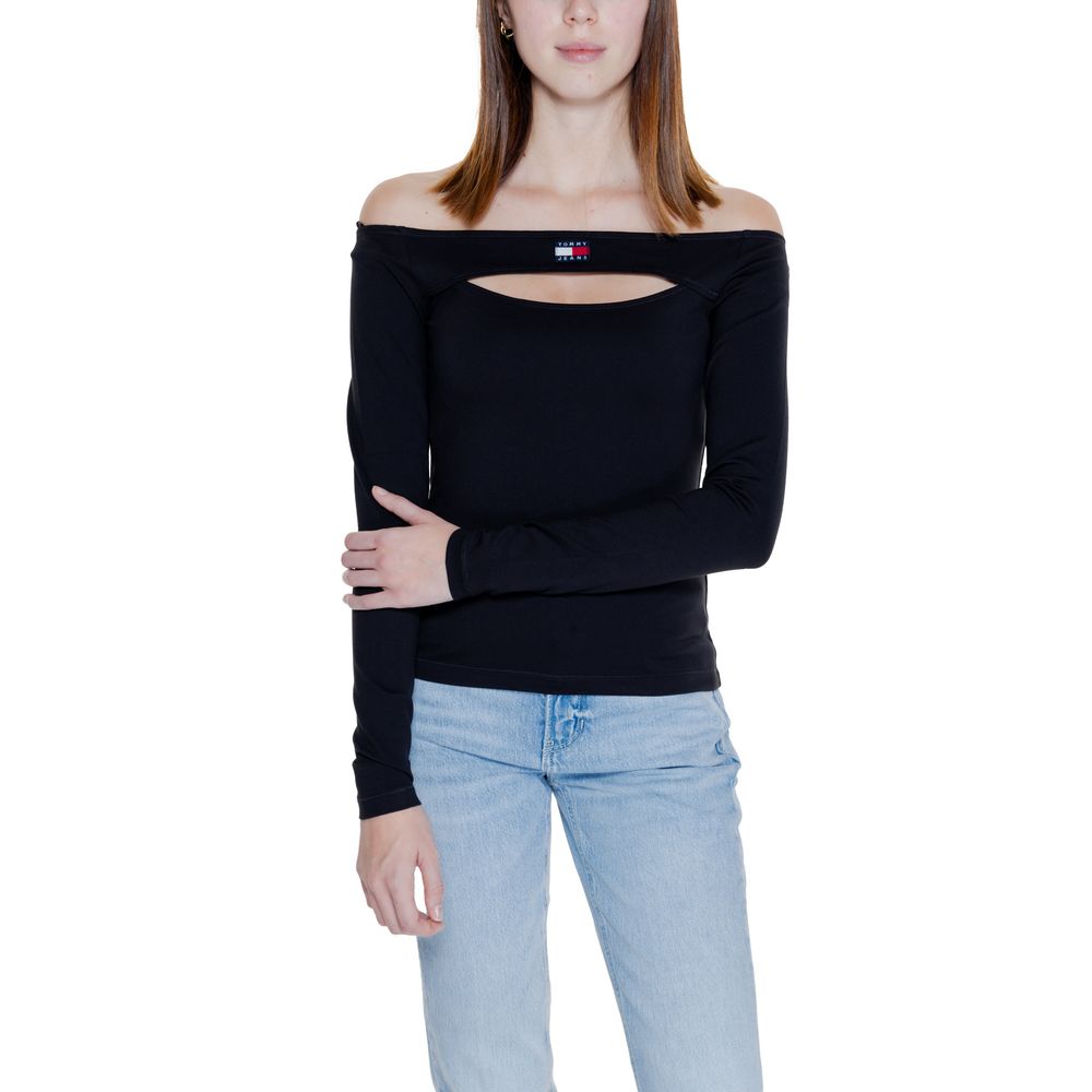 Tommy Hilfiger Jeans Black Sustainable Viscose Tops & T-Shirt