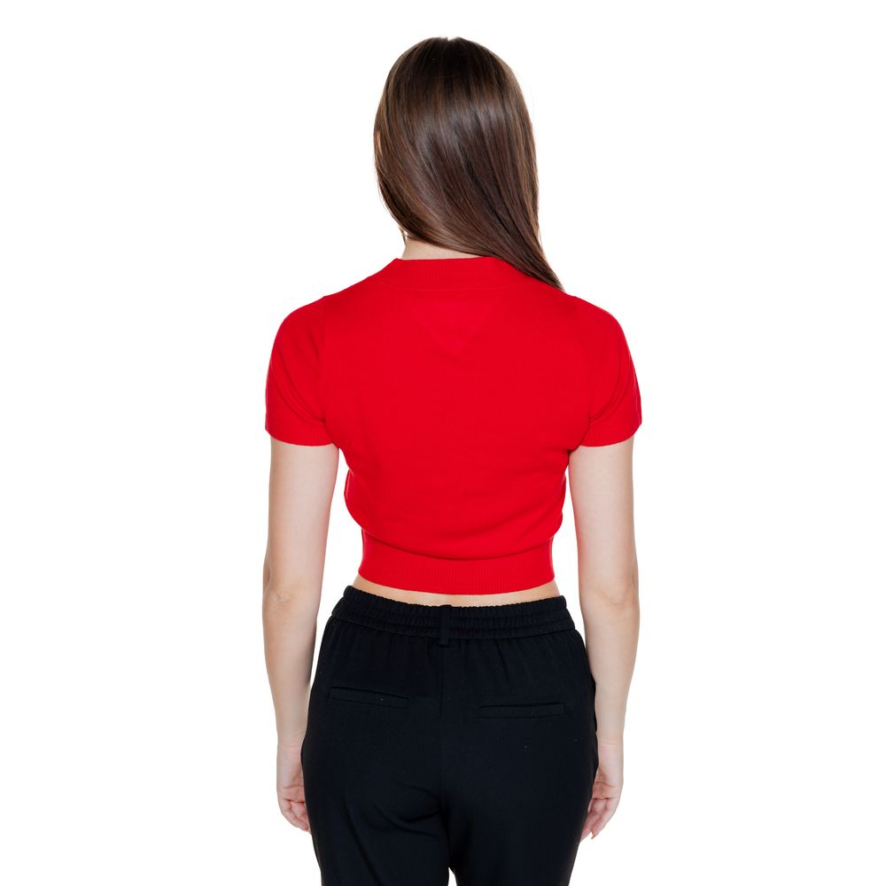 Tommy Hilfiger Jeans Red Organic Cotton Tops & T-Shirt