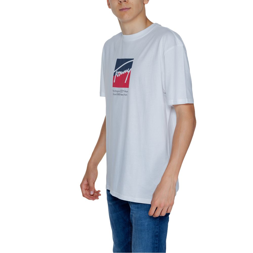 Tommy Hilfiger Jeans White Cotton Rigenerato T-Shirt