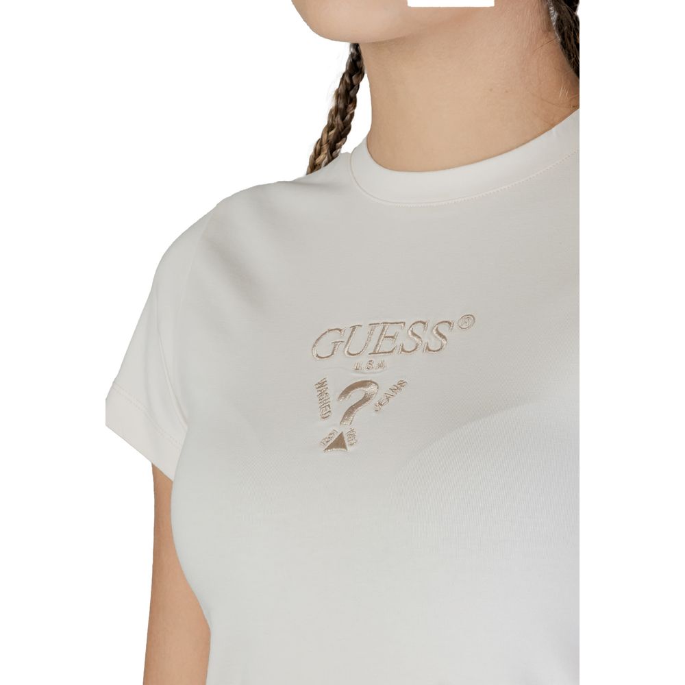 Guess Active Cream Cotton Tops & T-Shirt