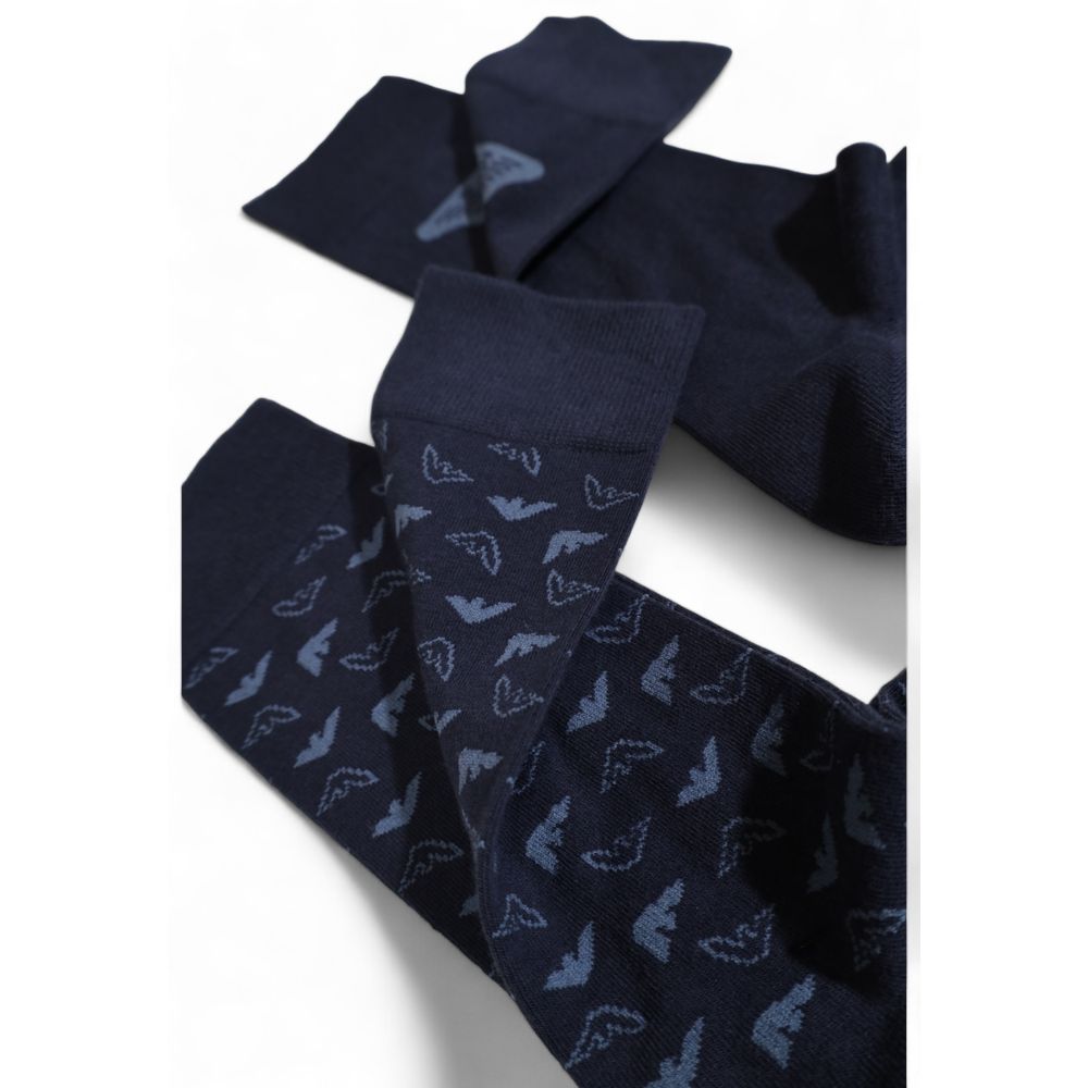 Emporio Armani Underwear Blue Cotton Sock