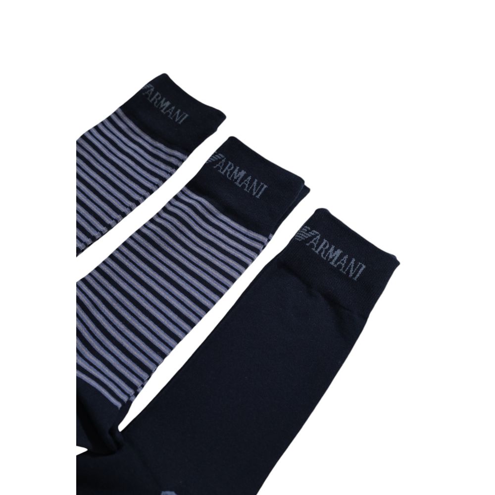 Emporio Armani Underwear Blue Cotton Sock