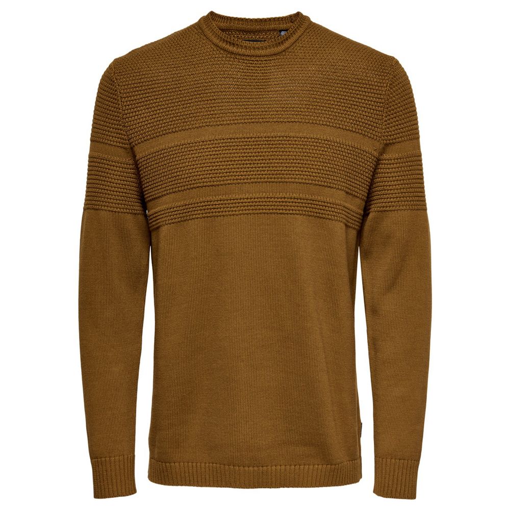 Only & Sons Brown Cotton Sweater