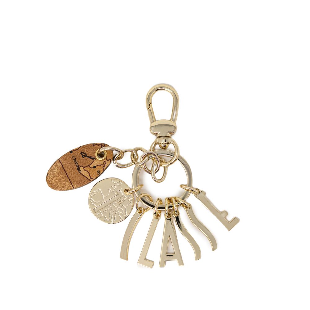 Alviero Martini Prima Classe Brown Metal Keychain