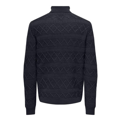 Only & Sons Blue Cotton Sweater