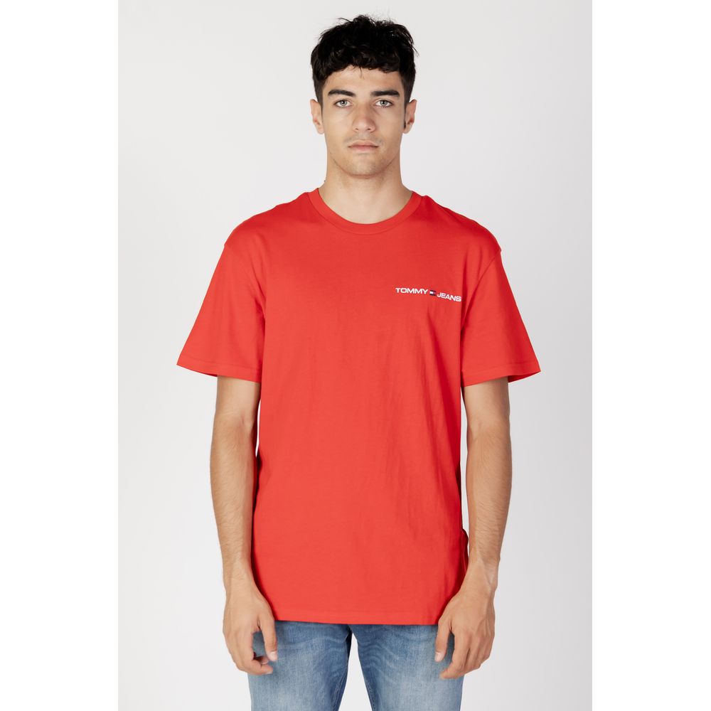 Tommy Hilfiger Jeans Red Cotton T-Shirt