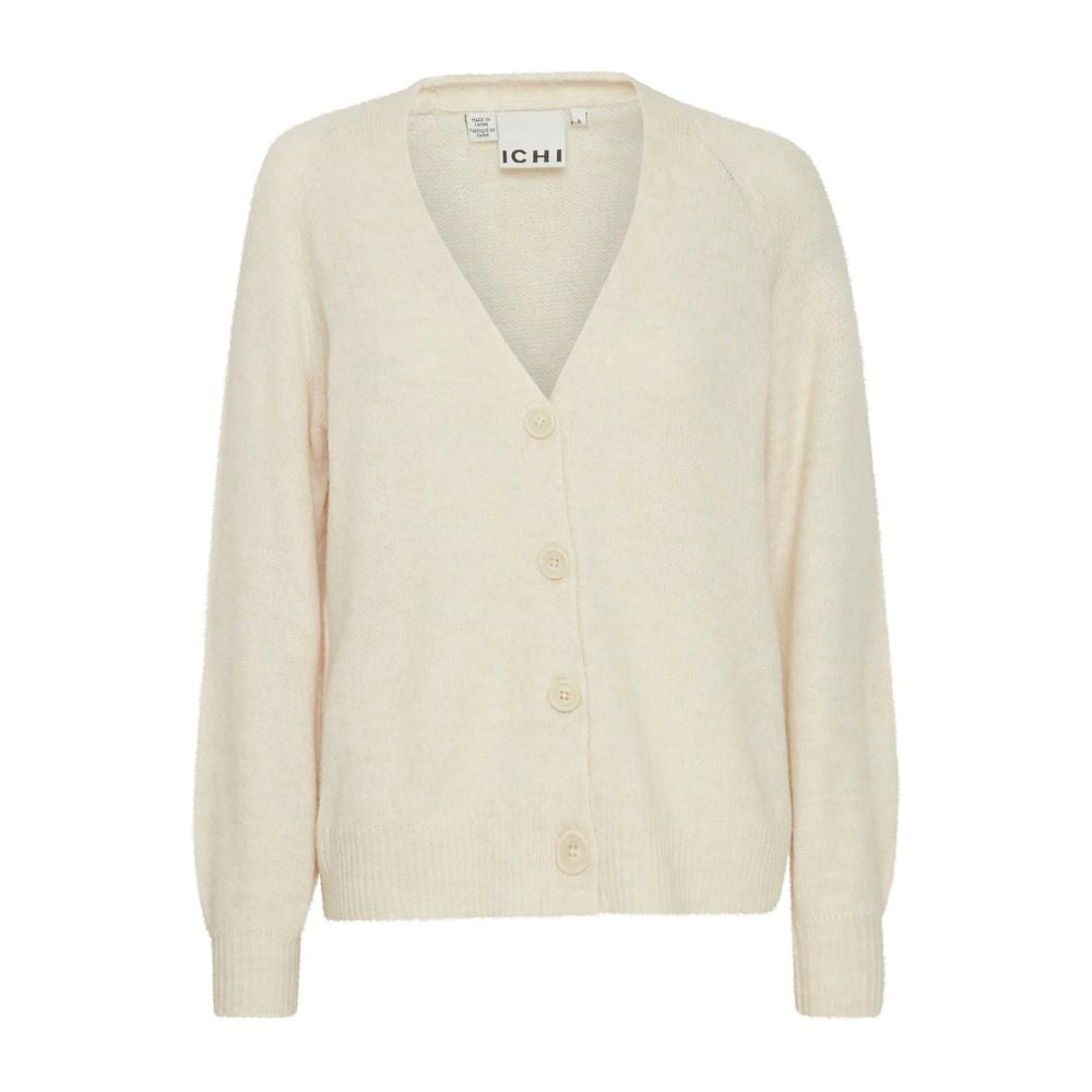 ICHI Beige Acrylic Cardigan