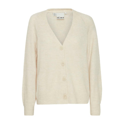 ICHI Beige Acrylic Cardigan