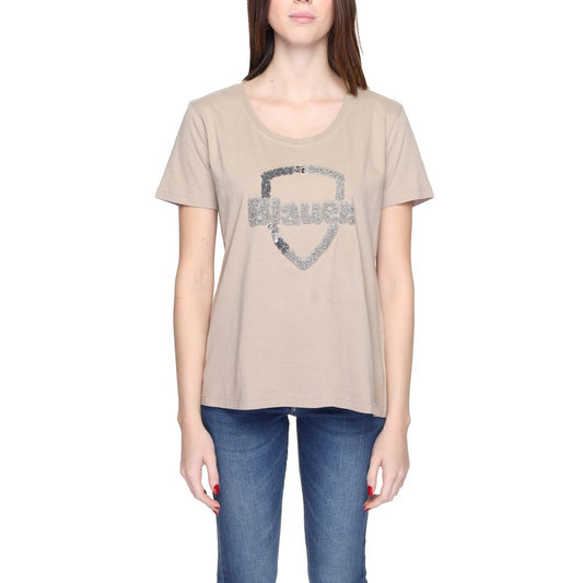 Blauer Beige Cotton Tops & T-Shirt