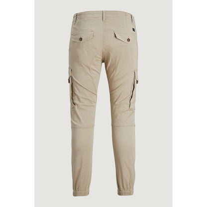 Jack Jones Beige Cotton Jeans & Pant