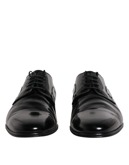 Dolce & Gabbana Black Leather Lace Up Derby Formal Shoes