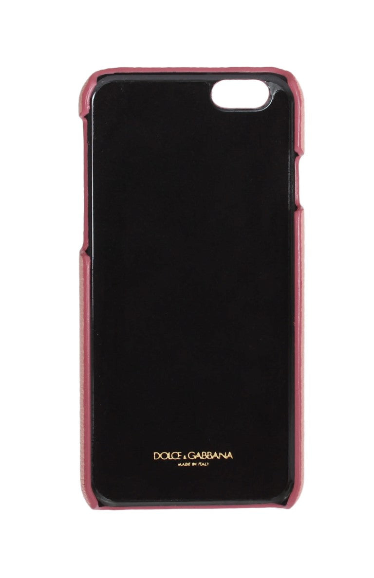 Dolce & Gabbana Chic Pink Leather Crystal iPhone Case Dolce & Gabbana