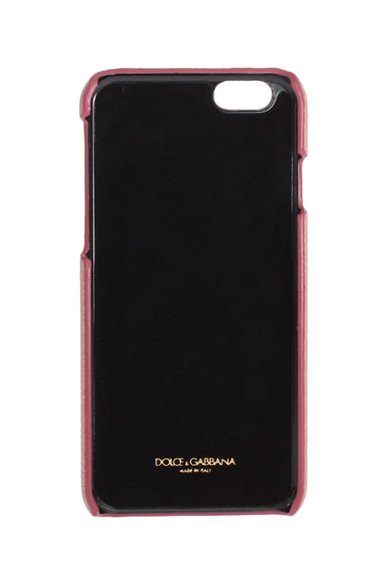 Dolce & Gabbana Chic Pink Leather Crystal iPhone Case Dolce & Gabbana