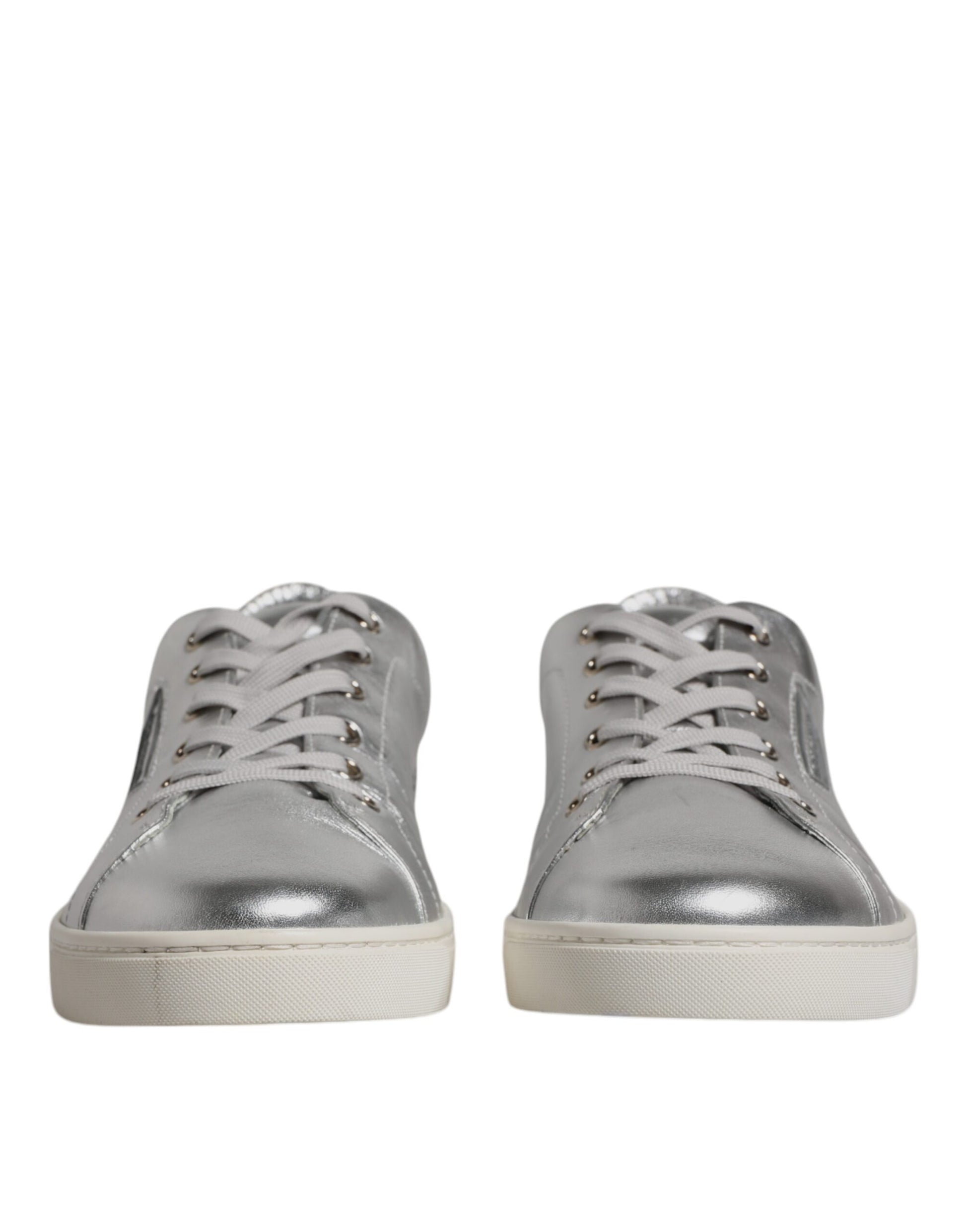 Dolce & Gabbana Silver London Low Top Leather Sneakers Shoes