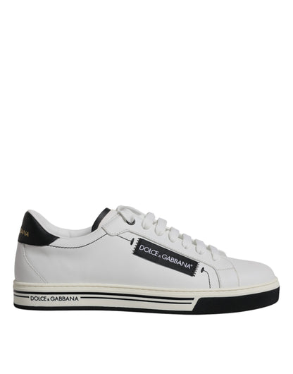 Dolce & Gabbana White Leather Low Top Men Sneakers Shoes