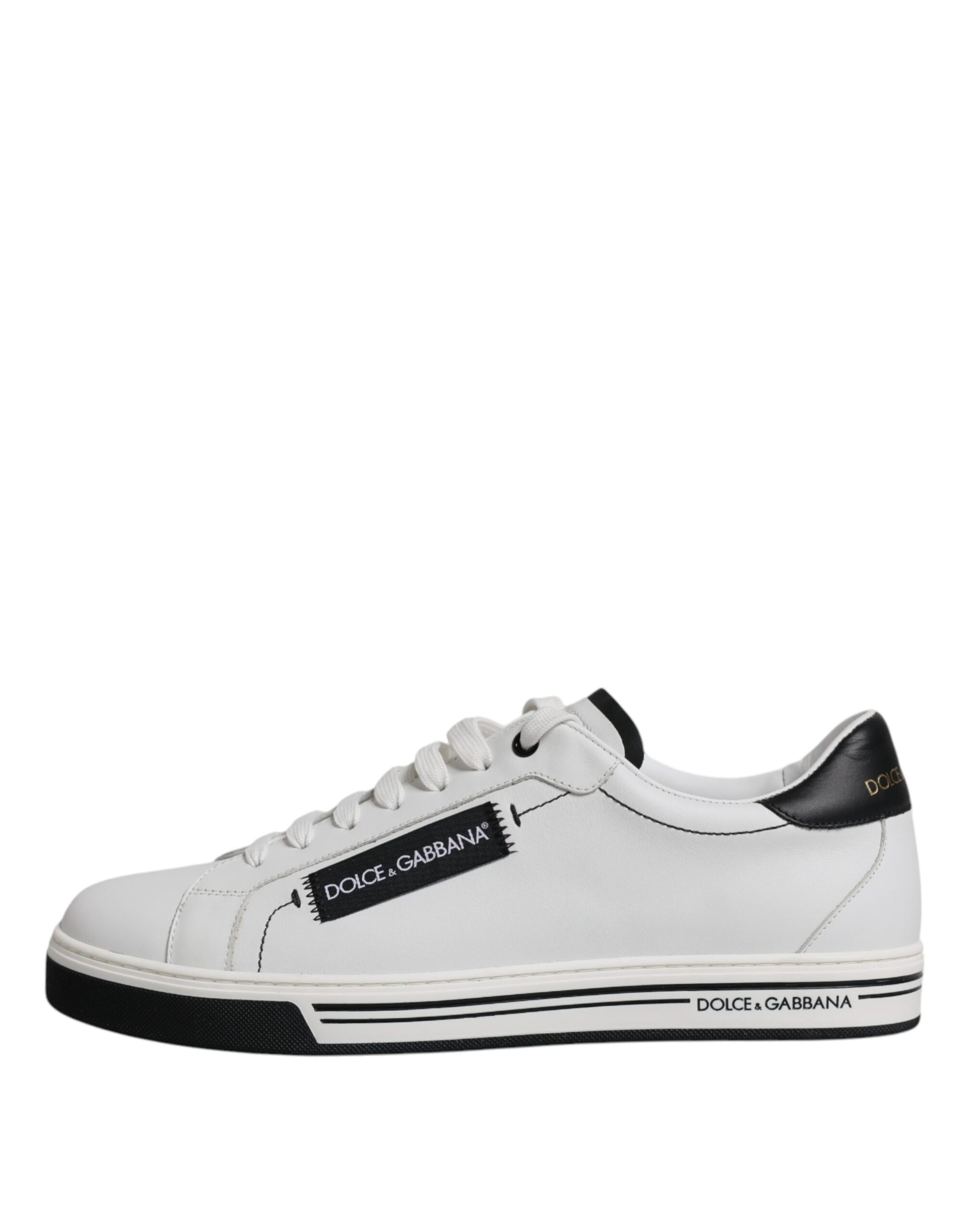 Dolce & Gabbana White Leather Low Top Men Sneakers Shoes