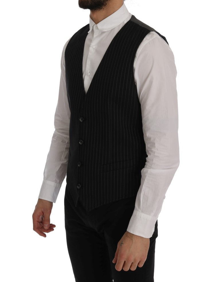 Dolce & Gabbana Sleek Striped Waistcoat Vest Dolce & Gabbana