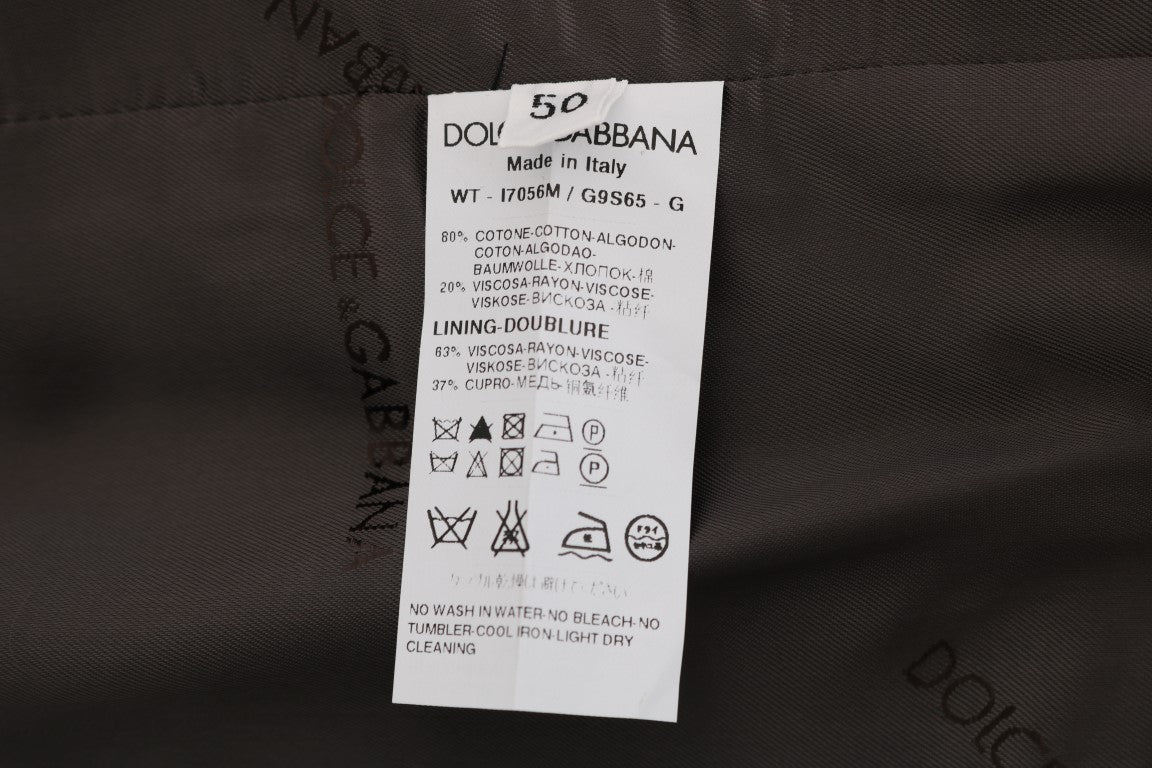 Dolce &amp; Gabbana মার্জিত ডোরাকাটা ধূসর ওয়েস্টকোট ন্যস্ত করা