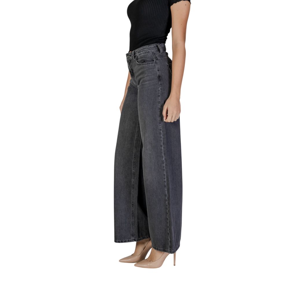 Jacqueline De Yong Gray Cotton Jeans & Pant