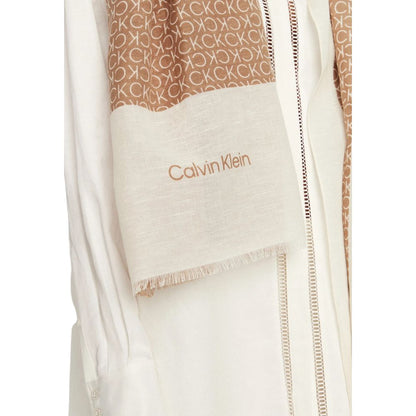 Calvin Klein Beige Cotton Scarf