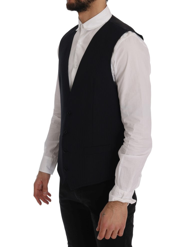 Dolce & Gabbana Sleek Striped Wool Blend Waistcoat Vest Dolce & Gabbana