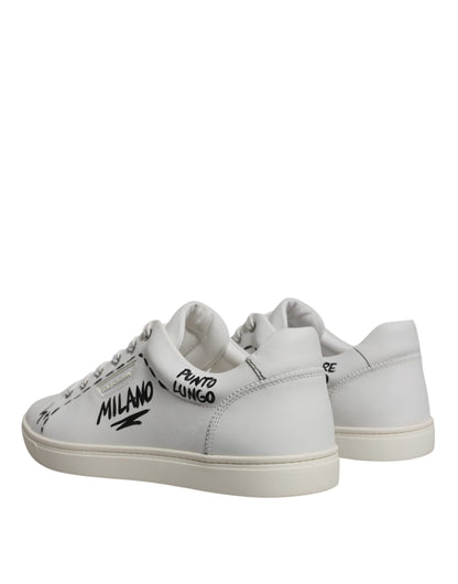 Dolce & Gabbana White Leather Milano Low Top Sneakers Shoes