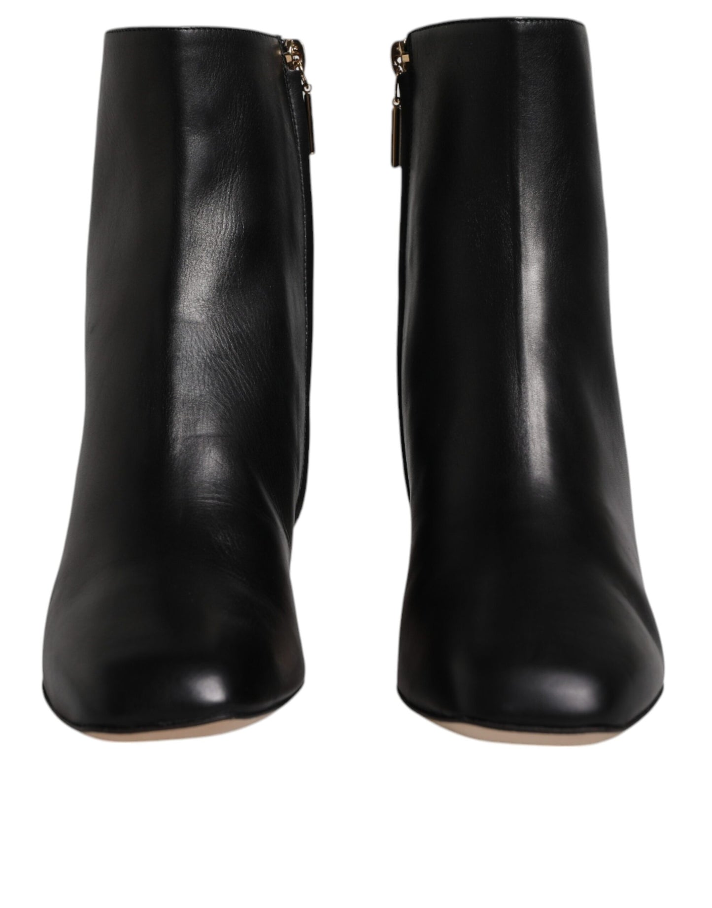 Dolce & Gabbana Black Jackie Leather Mid Calf Boots Shoes