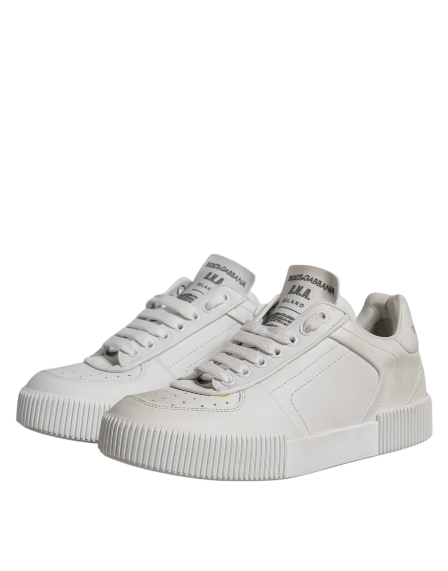 Dolce & Gabbana White Miami Leather Low Top Sneakers Shoes