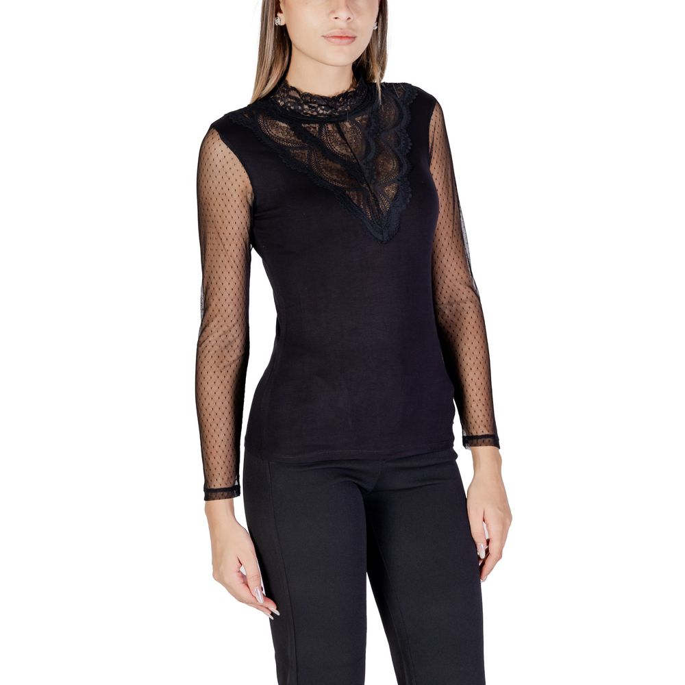 Morgan De Toi Black Viscose Tops & T-Shirt