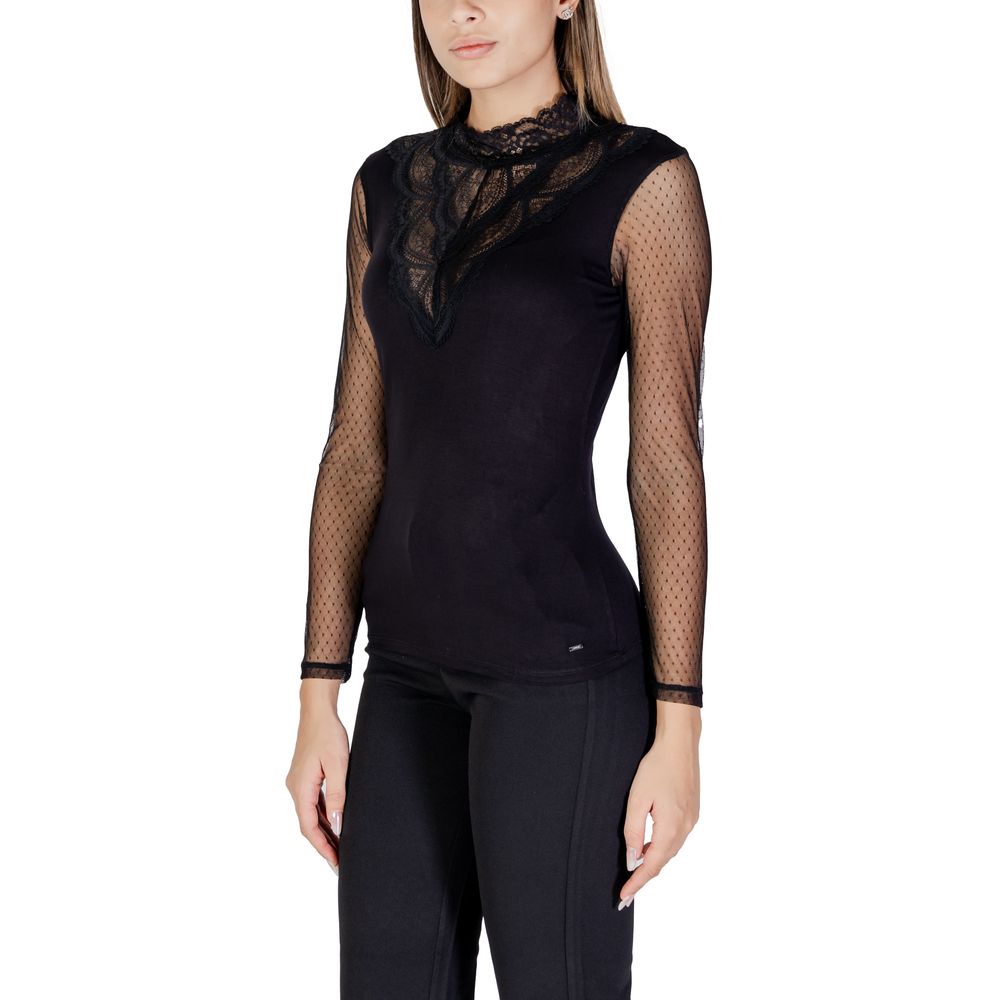 Morgan De Toi Black Viscose Tops & T-Shirt