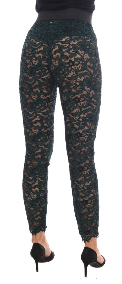 Dolce & Gabbana High Waist Floral Lace Slim Trousers Dolce & Gabbana