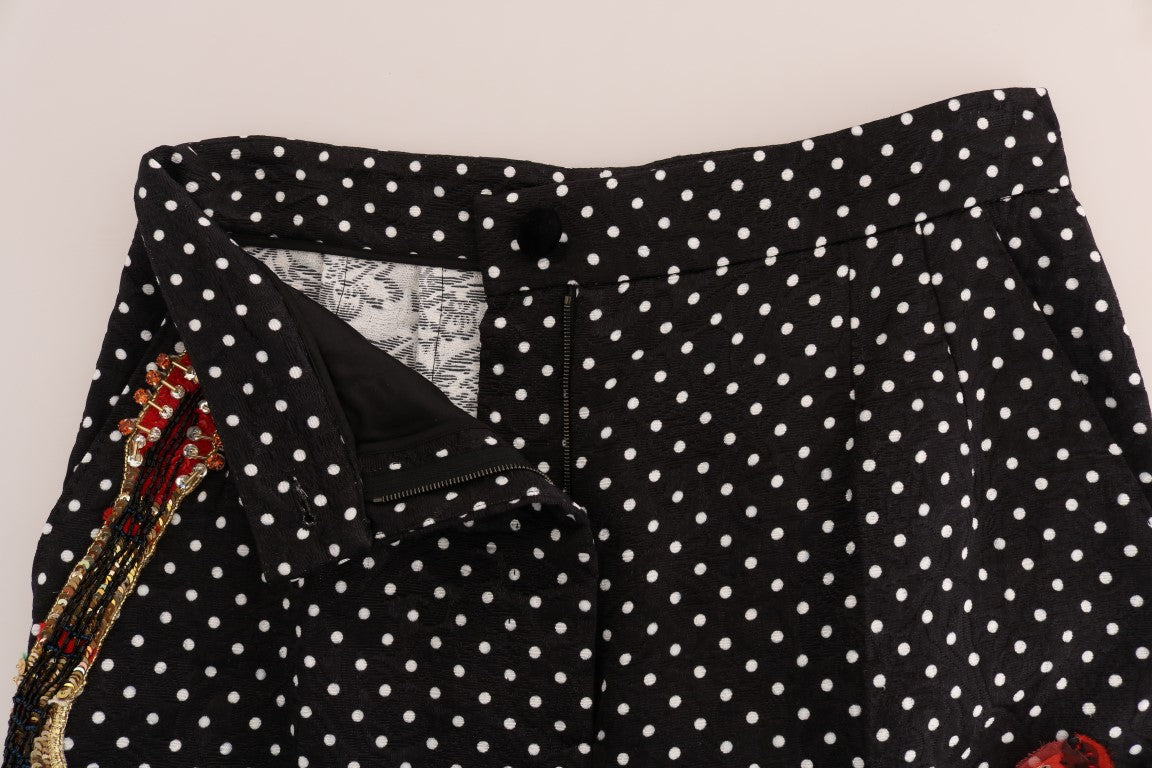 Dolce & Gabbana Elegant Polka Dot Embellished Trousers Dolce & Gabbana