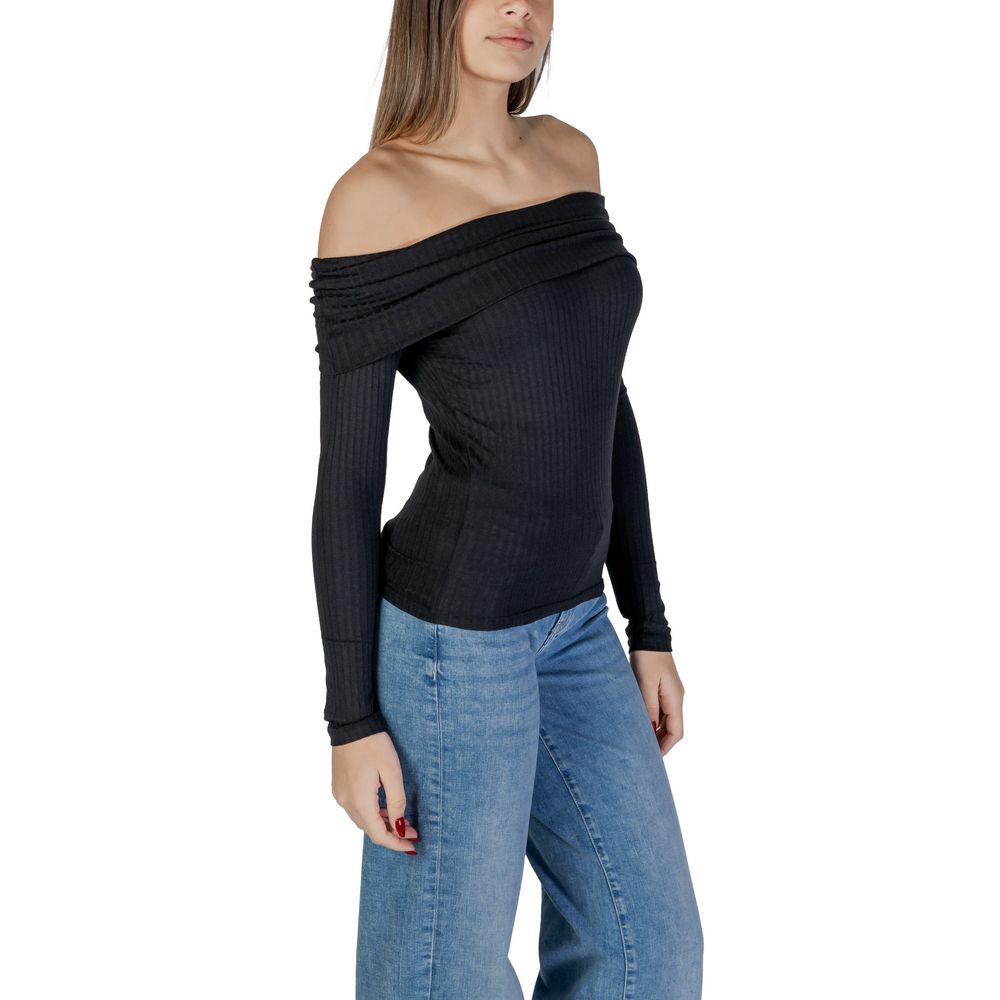 Jacqueline De Yong Black Viscose Tops & T-Shirt