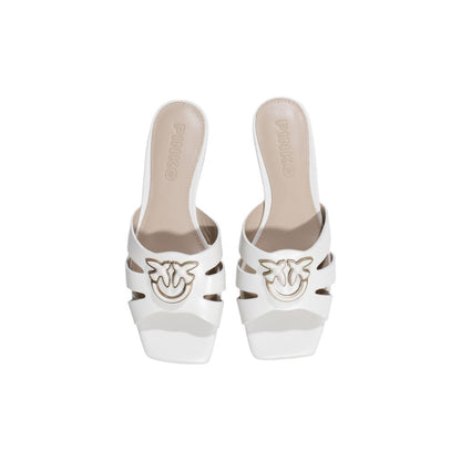 PINKO White Leather Sandal