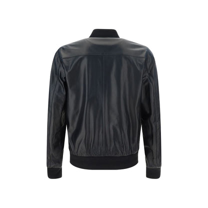 Philipp Plein Leather Bomber Jacket