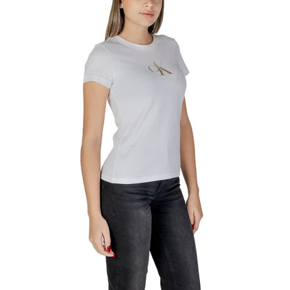 Calvin Klein Jeans White Cotton Tops & T-Shirt