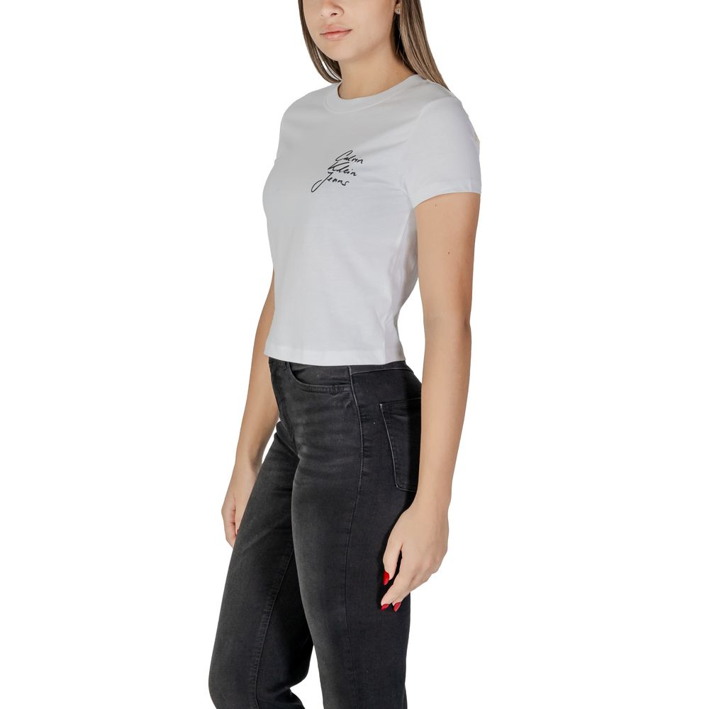 Calvin Klein Jeans White Cotton Tops & T-Shirt