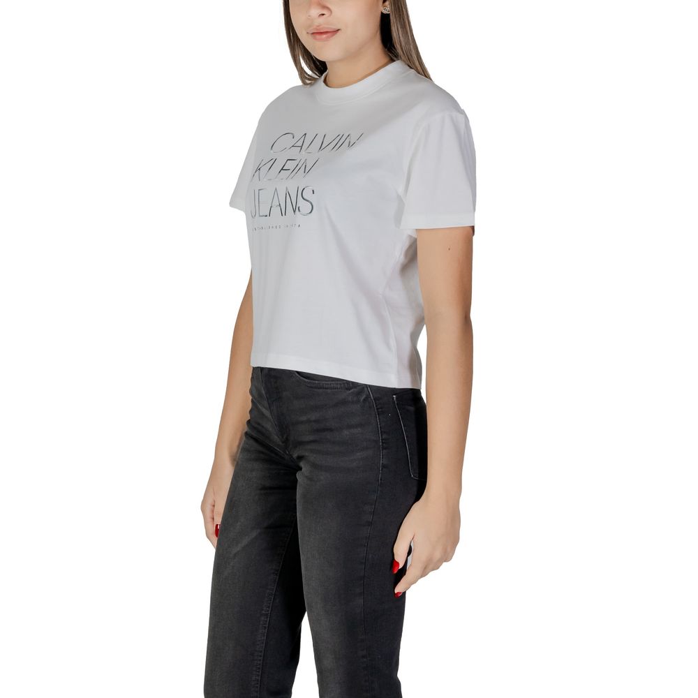 Calvin Klein Jeans White Cotton Tops & T-Shirt