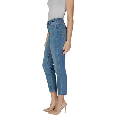 ICHI Light Blue Cotton Jeans & Pant