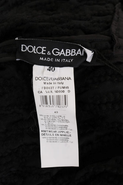 Dolce & Gabbana Elegant Black Fringed Wool-Cashmere Sweater Dolce & Gabbana