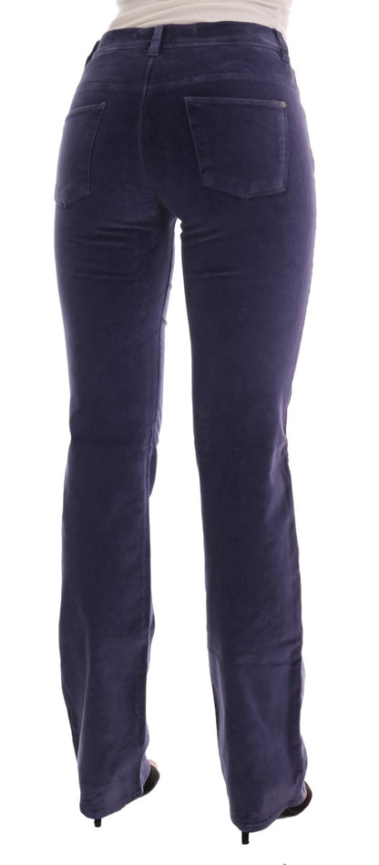 Ermanno Scervino Chic Purple Corduroy Bootcut Flare Pants Ermanno Scervino